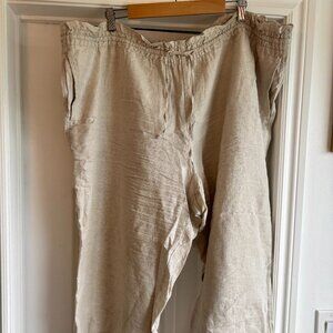 100% natural linen drawstring pants